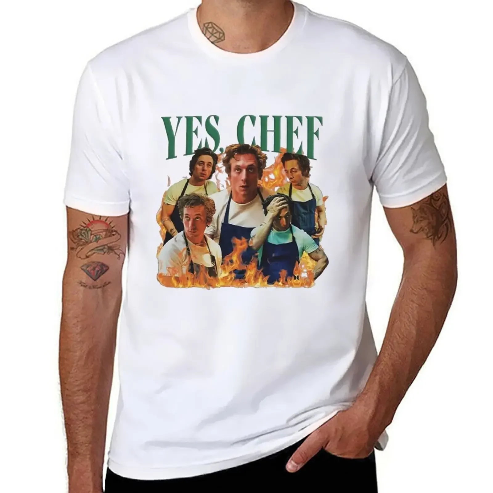 yes bear jeremy allen T-shirt heavyweights quick-drying black t shirts for men