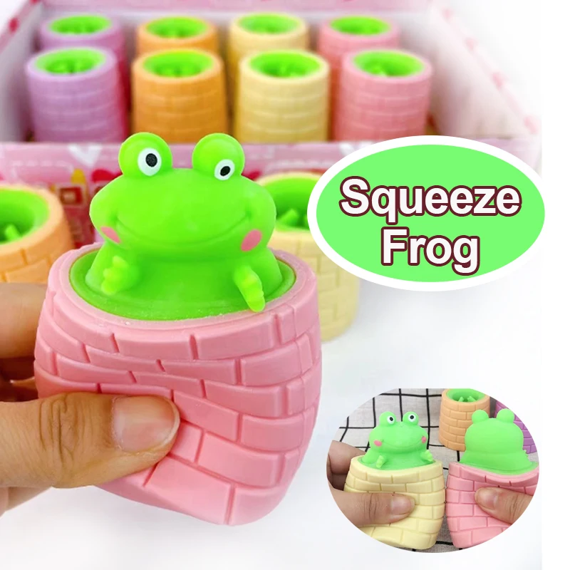 Anti-Stress Toy Cute Frog  Squeeze Fidget Toys Squishy Funny Stress Relief For Kids Adults Gift Prop 1pcs J177