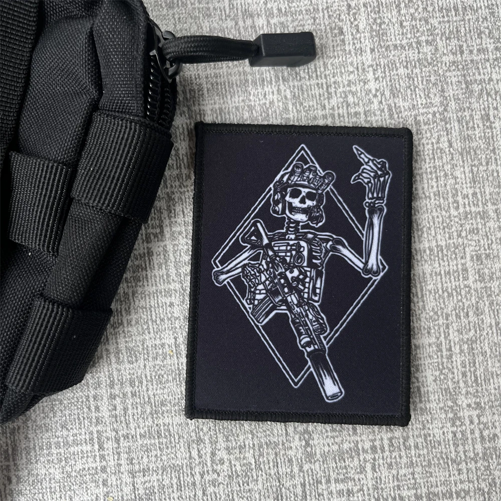 Skull Man Gun FOG Morale Badge Patches Tactical Backpack Armband Printed Sticker