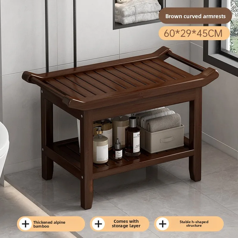 

Firm Nanzhu bath stool multi-functional household multi-layer low stool living room small footstool square stool