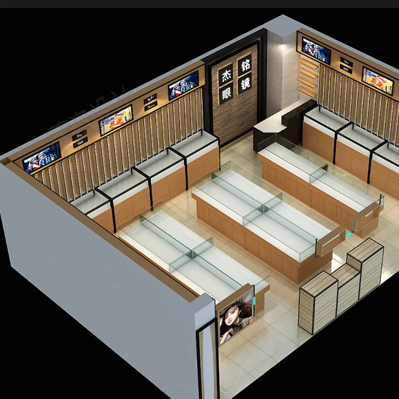 

Customized Display Cabinet Window Display Eyewear Store Display Cabinet Cabinet Mobile Washstand Cashi
