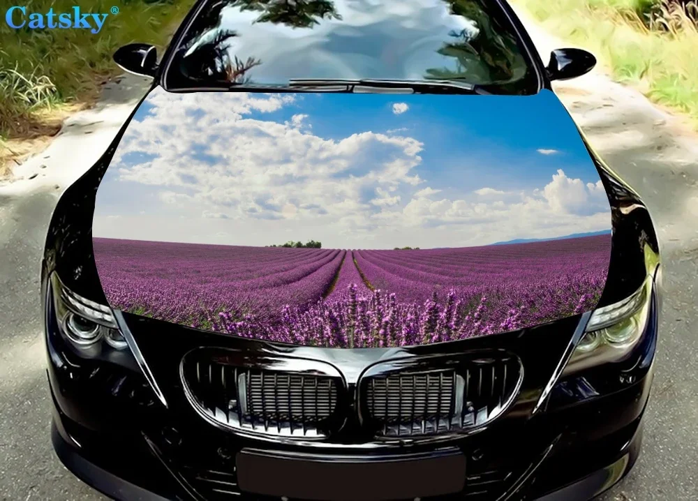 Earth -  Lavender Car Hood Vinyl Stickers Wrap Vinyl Film Engine Cover Decals Sticker  Car Accessories Car Hood Protector