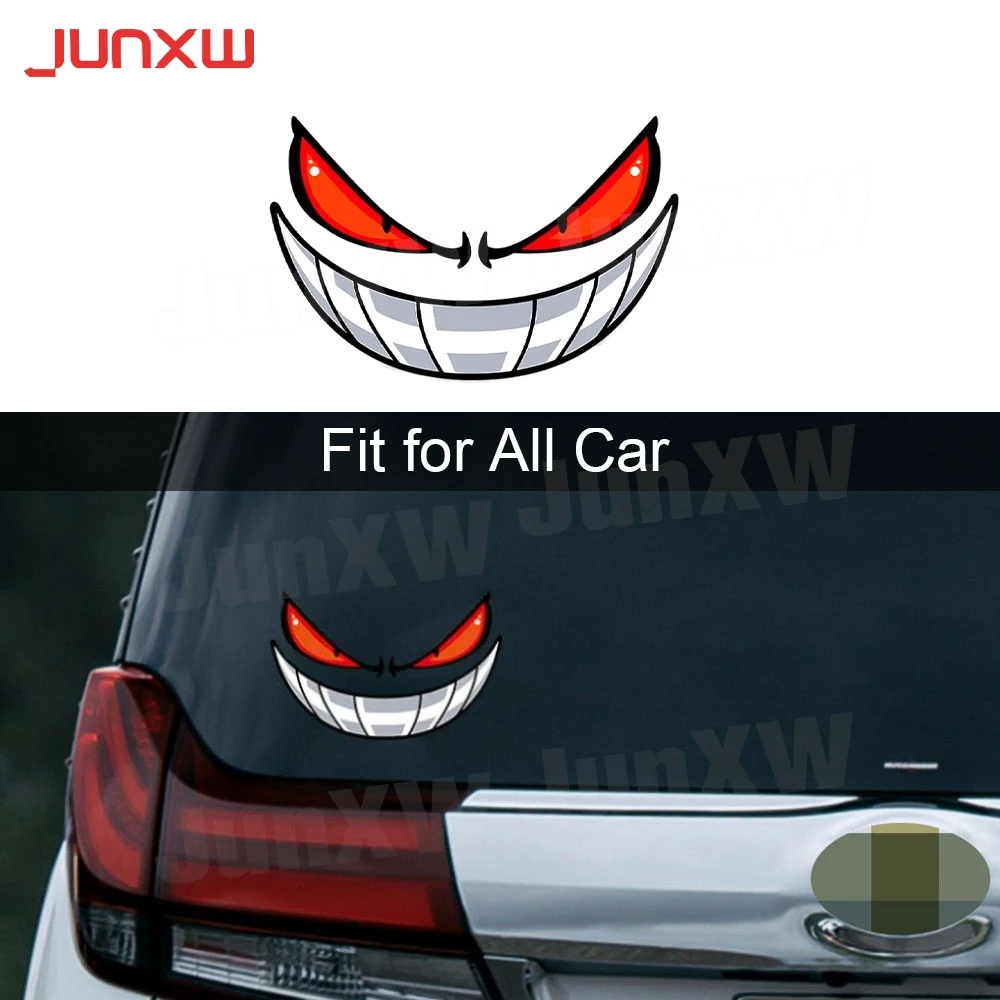 1pc Demon Eyes Motorcycle Stickers Front Cowl Fuel Tank Expression Decals Waterproof Motorbike Accessories Car Bumper Decoration