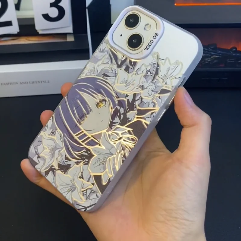 Capa de telefone linda menina Yamada Ryo para iPhone 11 12 13 14 15 16 17 Pro Max Plus XR mini Air Bocchi The Rock! Capa para meninas de flores