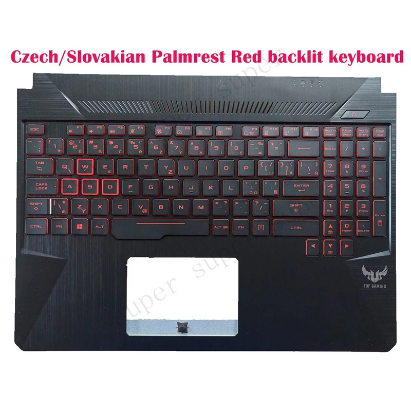 

SSS+ Czech/Slovakian Palmrest 4PIN Red backlit keyboard for ASUS FX505D FX505G