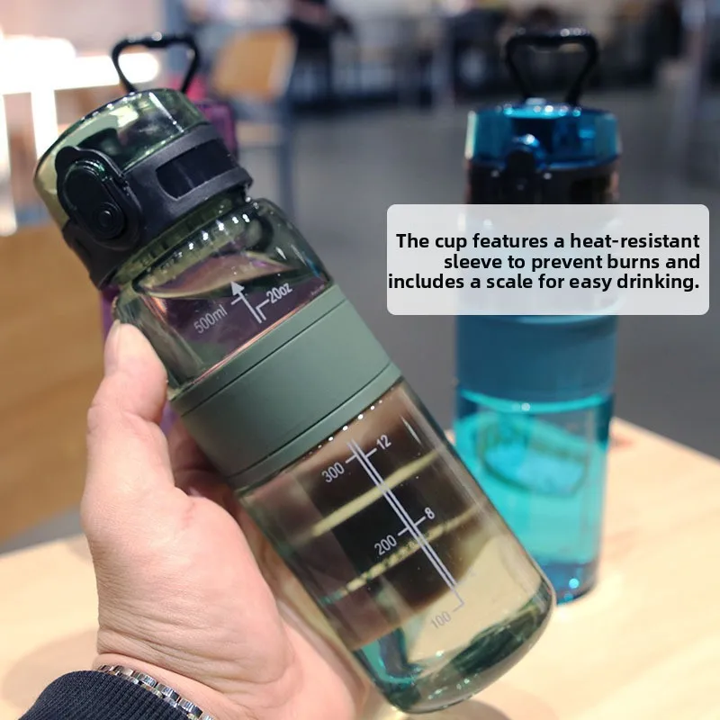 500ml Portable Sports Plastic Water Cup Outdoor Shockproof Heat Resistant with Filter Mesh Space Cup for Home And Travel Use