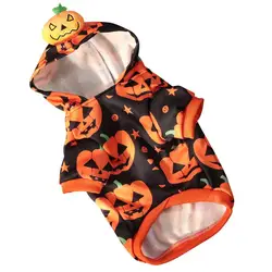 Pumpkin Hoodie Dog Animal Autumn Winter Clothes Soft Stretchable Halloween Pet Cosplay Costumes Hoodie Coat For Cats And Small