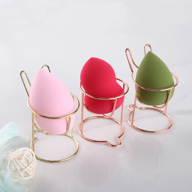 Egg Shaped Rack Display Drain Stainless Steel Empty Cosmetic Makeup Sponge Puff Alloy Drying Holder Makeup Egg Holders Tools