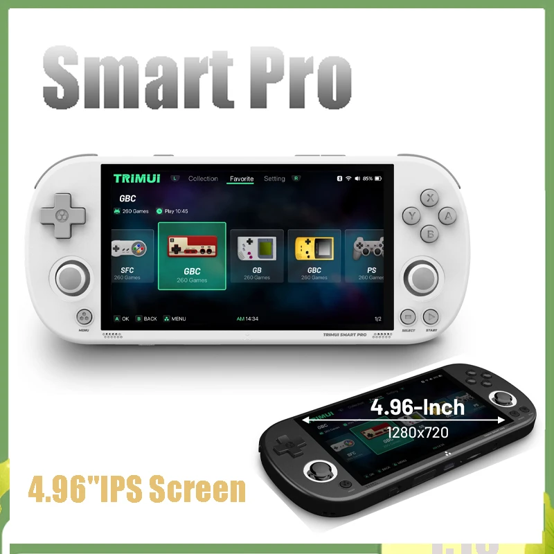 

Trimui Smart Pro Handheld Game Console 4.96''IPS Screen Linux System Joystick RGB Lighting Smartpro Retro Video Game Player Gift