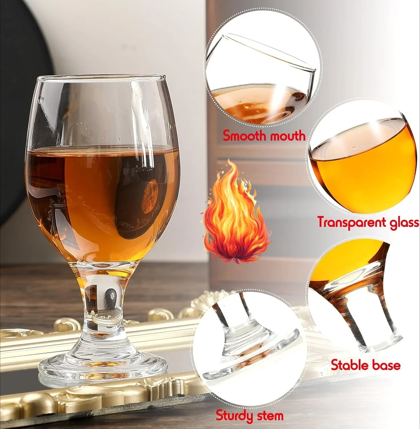 

Set of 48 Clear Glasses 13.5 oz Water Goblet Glass Stemmed Water Glasses for Juice Wine Beer Tea Milk Cold Beverages Drinks