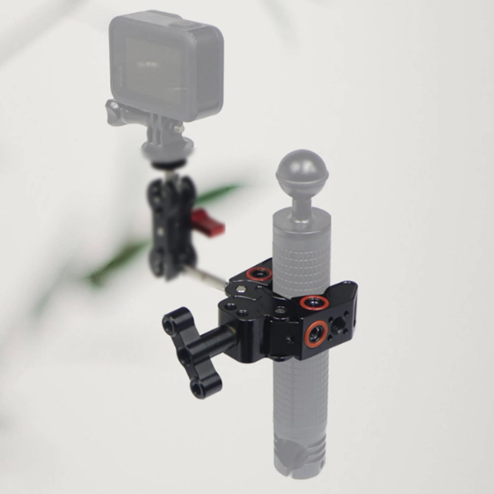 

DSLR Camera Clamp Anti-Slip Rubber Camera Clamp Mount Anodized Finish Multi-Thread Support