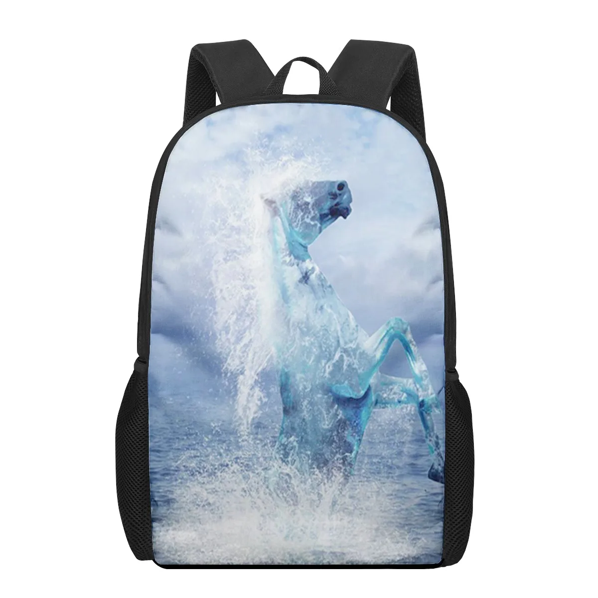 Cavalo padrão 3d saco de escola para crianças meninas meninos sacos de livro casuais crianças mochila meninos meninas mochilas grande capacidade