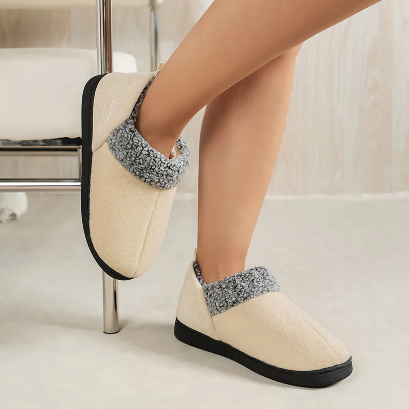 Winter Thicken Plush Ankle Boots Women Comfort Soft Sole Couple Cotton Shoes Woman Slip-On Non-Slip Casual Warm Short Boots image 5