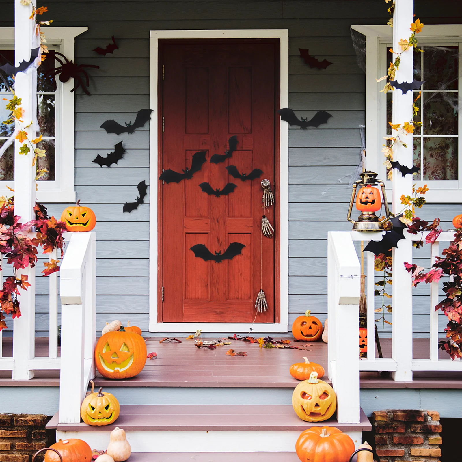 

1Set Bat Hanging Ornament Luminous Eyes Halloween Party Indoor Outdoor Yard Hanging Wall Decor Halloween Bat Decor