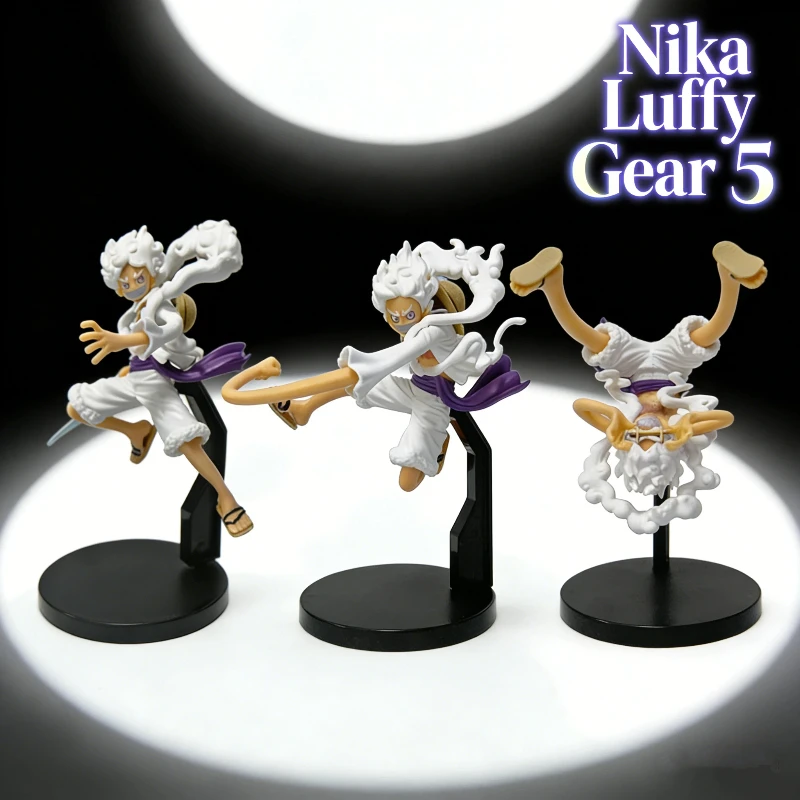Figura GK Monkey D Luffy Gear 5 de 17/18cm em 3 Estilos, Figura do Deus do Sol Nika, Modelo de Colecionador, Ornamento de Mesa, Brinquedo para Meninos