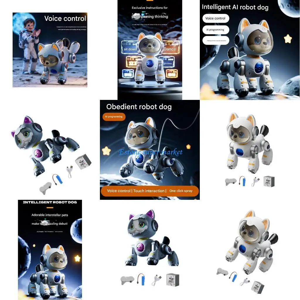 090B Programável AI Robot Dog Voice & Gesture Control Interactive Walking Pet Toy Brinquedo controle remoto elétrico para