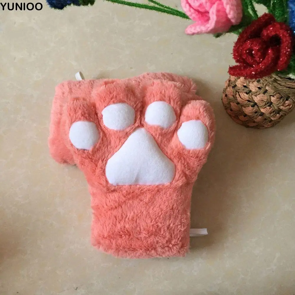 

Sweet For Women Bear Claw Fluffy Cat Claw Gloves Anime Cosplay Gloves Plush Paw Mittens