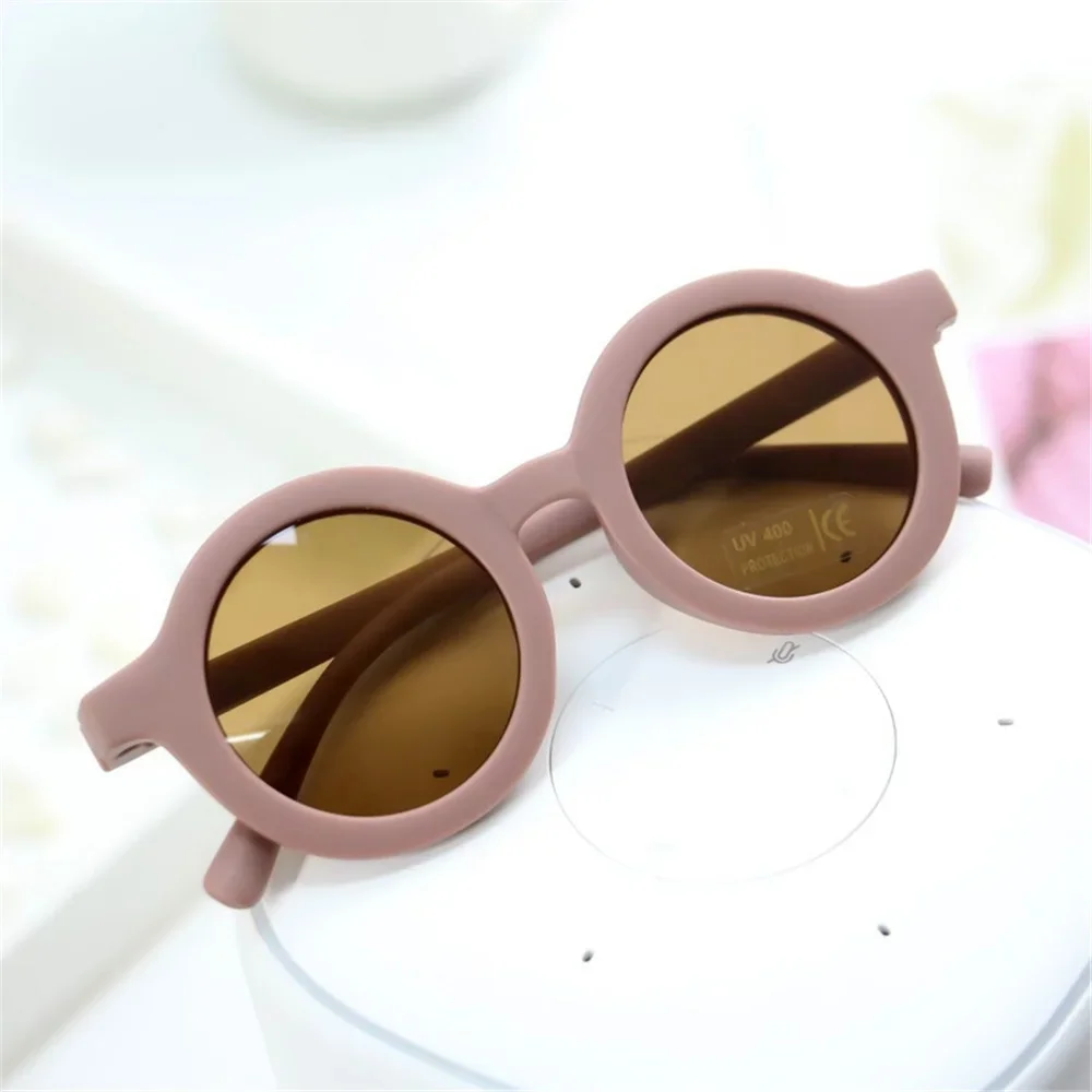 Fashion Children\'s Sunglasses Infant\'s Retro Solid Color Ultraviolet-proof Round Convenience Glasses Eyeglass For Kids Wholesale