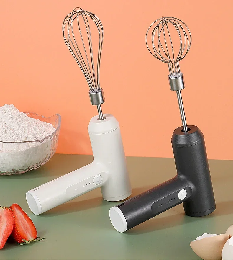 

Electric Whisk USB High-power Rechargeable Cream Mixer Kitchen Household Hand-held Mini Stainless Steel Whisk Baking Tool