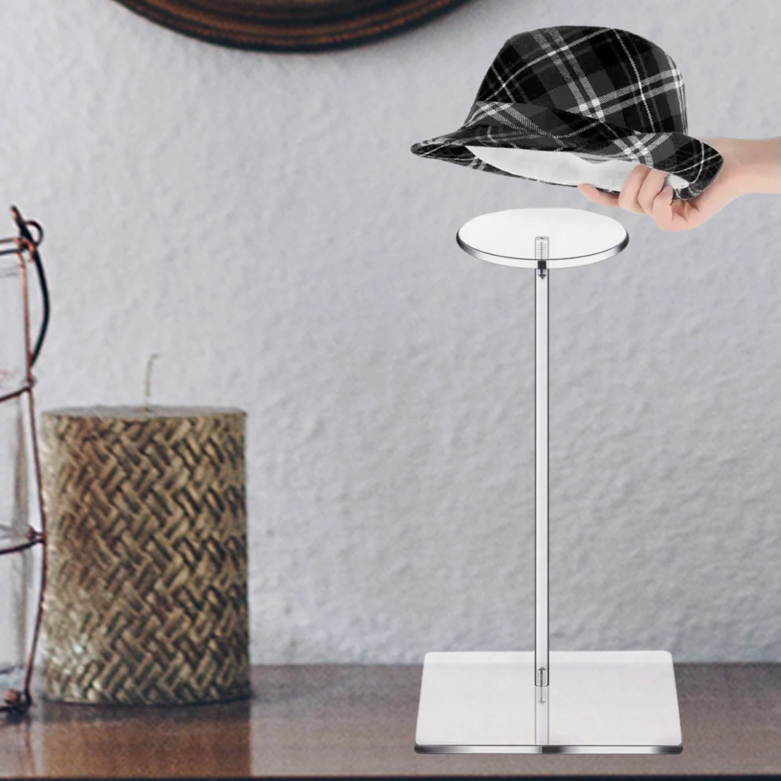 Acrylic Hat Stand Hat Display Rack Clear Wig Stand Freestanding Baseball Hat Rack for Jewelry Various Hats Wig Cowboy Hat Market