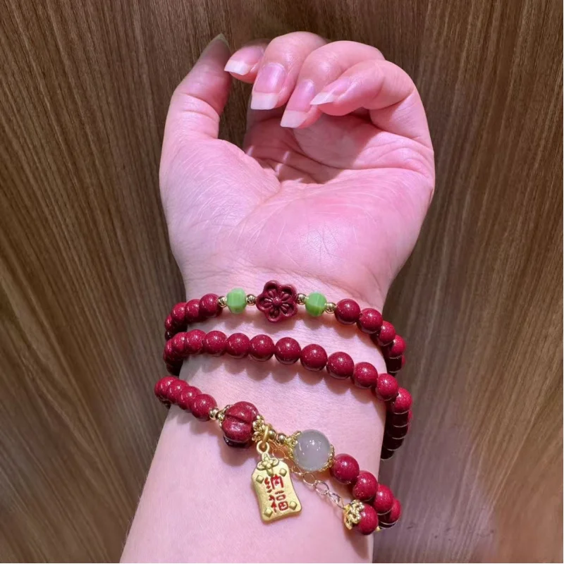 High-content purple gold sand bracelet with peach blossom design, a female friends and girlfriends
