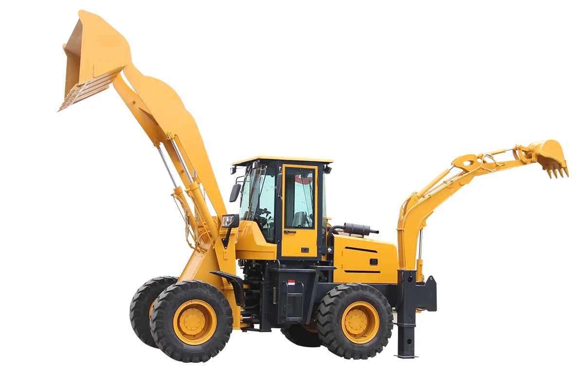 

HW15-26 Backhoe Loader, 4WD Wheel Loader with Backhoe, 2000kg Loading Capacity 50HP Backhoe Loader for Construction, Farm, Diggi