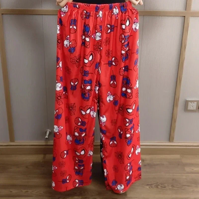 New hellobyker Cotton Loose Ladies pigiama Marvel Spider Man Pants pantaloni pigiama donna uomo Sleep Bottoms Lounge Wear primavera