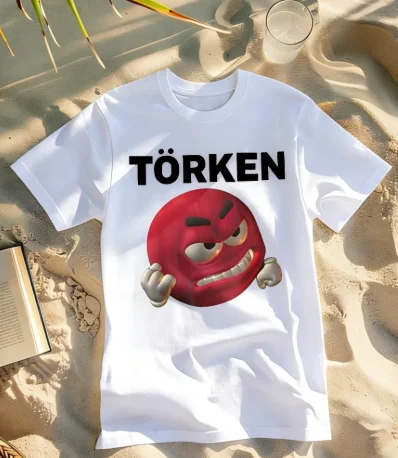 Men's  Women's Turkish Meme  T-Shirt with Bold  Font Red Face Design Casual Short  Sleeve Shirt Men Women All-Season Breathable.