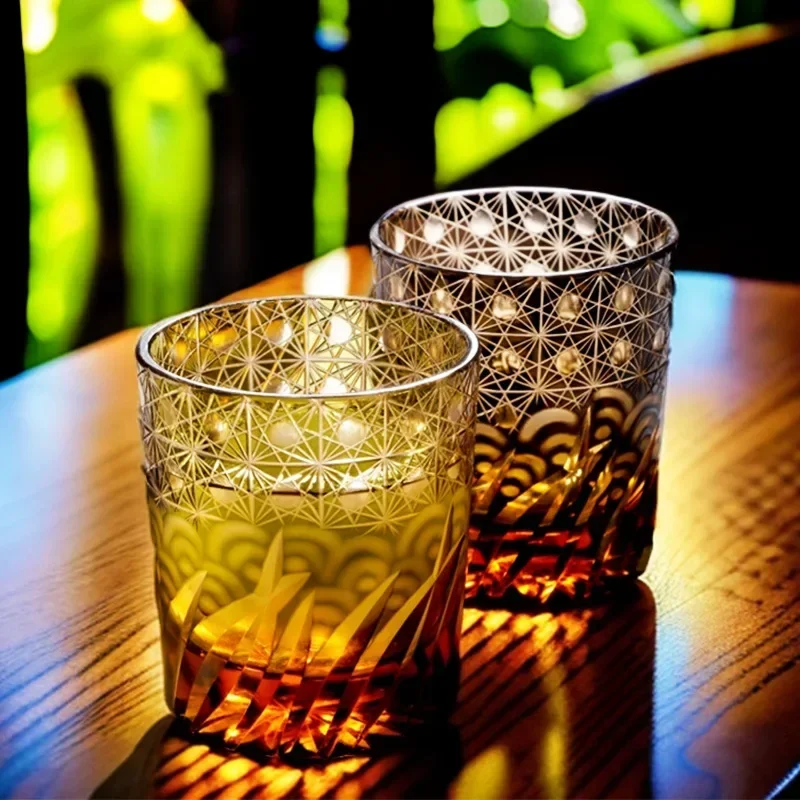 Japanese creative sake glasses Handmade Xinghai Xiangyun crystal glass whiskey glass