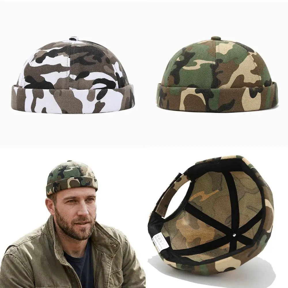 Unisex Melon Skin Hat Adjustable Hip Hop Docker Cap Brimless Beanie Hat Outdoor
