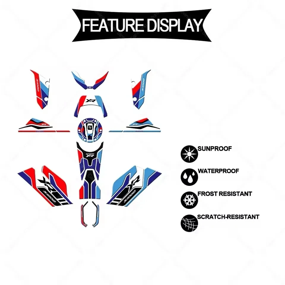 Motorcycle Accessories Tank Pad Protector 3D Epoxy Resin Sticker Motorcycle Sticker Kit For BMW S 1000 s1000 XR