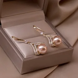 Fashion Luxury Jewelry Pearl Dangle Earrings Women Wedding Party Gifts Earring Women Pierced Ears Popular Products