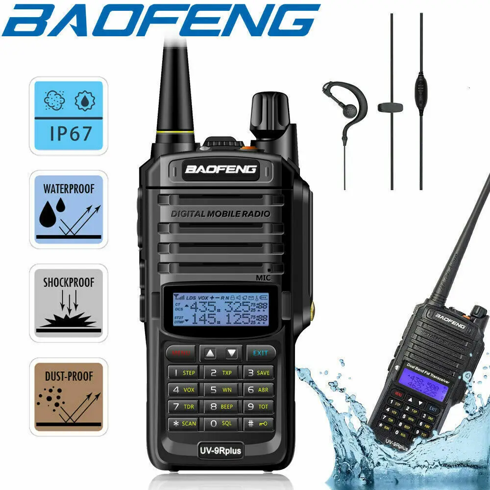 

Baofeng UV-9R Plus Walkie Talkie Waterproof 8W UHF VHF Dual Band Ham CB Radio