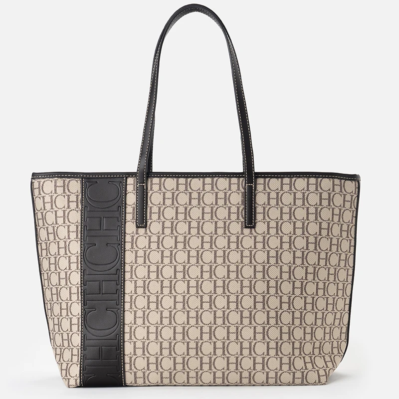 ch-women's-fashion-monogram-tote-bag-large-capacity-shoulder-handbag-casual-shopping-bag-for-office-and-travel