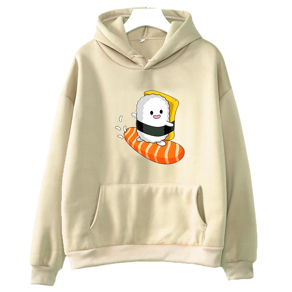 

Cute/kawaii Cartoon Sushi Graphic Hoodies Autumn Casual Tracksuit Women/men Long Sleeve Clothes Slight Strech Fleece Pullovers