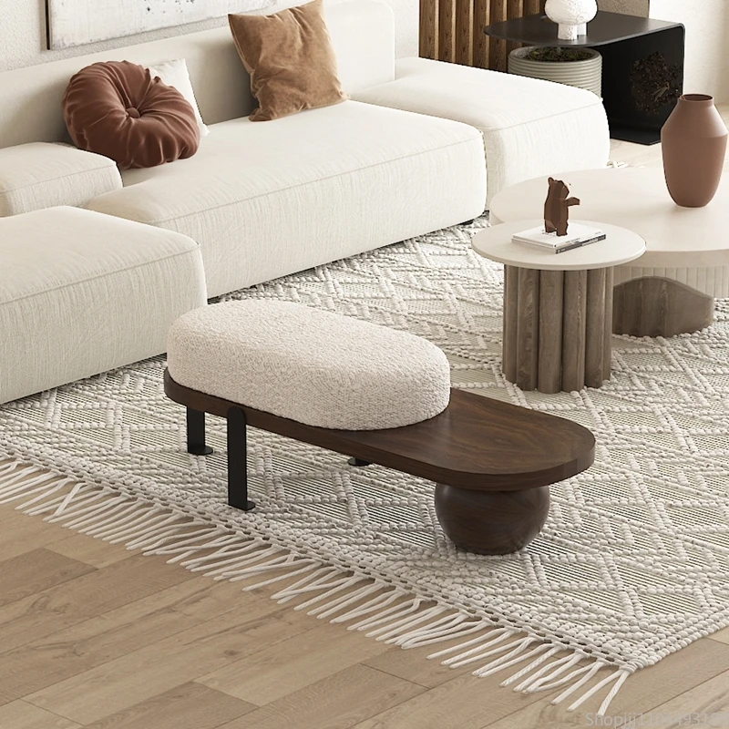 

Nordic Solid Wood Shoe Bench Homestay Sofa Bench Bedroom Bed End Bench Vanity Chair Foot Stool Furniture Mueble
