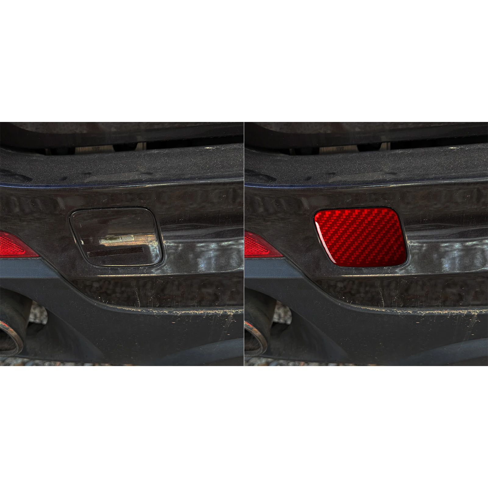 For BMW X5 2014–2018 Car Rear Trailer Hitch Cover Trim Red Real Soft Carbon Fiber Interior Car Accessories Decoration Stickers