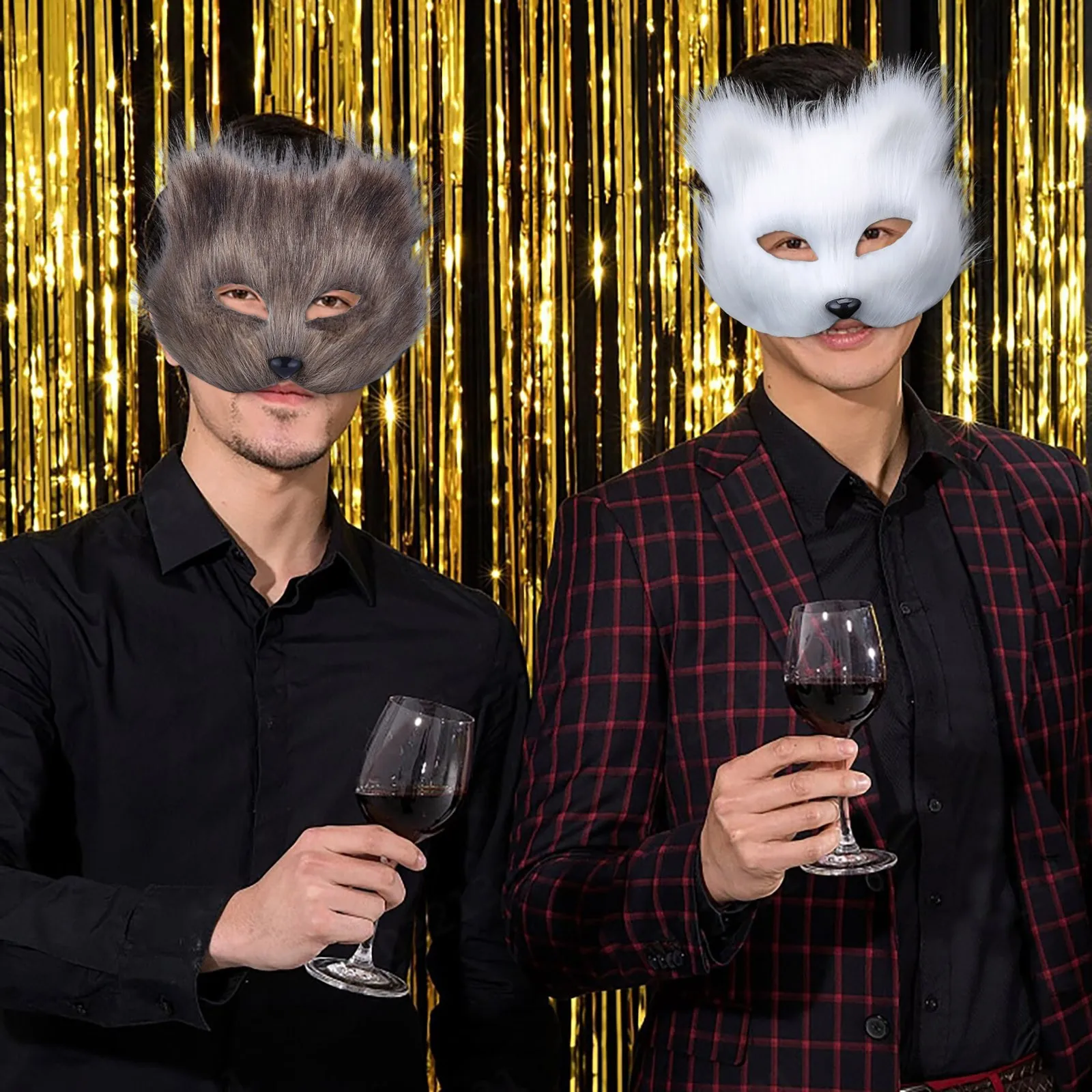 

Therian Halloween Ball Masks Animal Wolf Fox Make-up Masks For Men and Women Animation Exhibition Cosplay Festival Performance