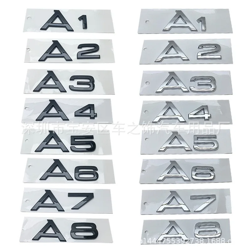 

For Car Styling Accessories car Engine Hood Fender trunk Tail Rear Decal Emblem 3D A1 A2 A3 A4 A5 A6 A7 A8 Letters Badge Sticker