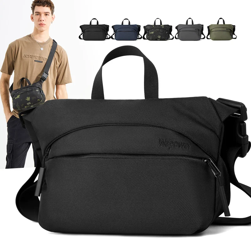 

Korean version of men's cross-body leisure sports mobile phone storage large capacity waterproof shoulder bag