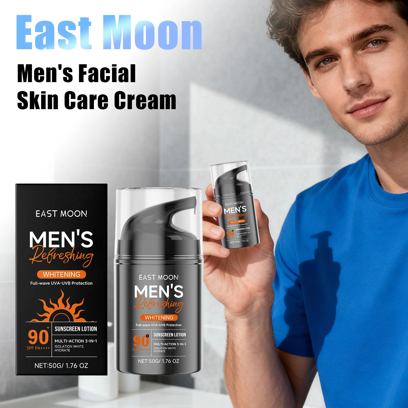 

East Moon Man Sunscreen Daily UV Protection Smooth Comfortable Quickly Absorbs Lasting Moisturizing Sun Block Isolation Lotion
