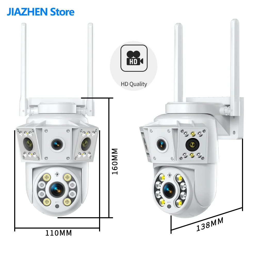 3 MP kabellose Überwachungskamera für den Innen- und Außenbereich, Fernglas mit mehreren Linsen, Zwei-Wege-Gegensprechanlage, Nachtsicht-Fernbedienung, Babyphone