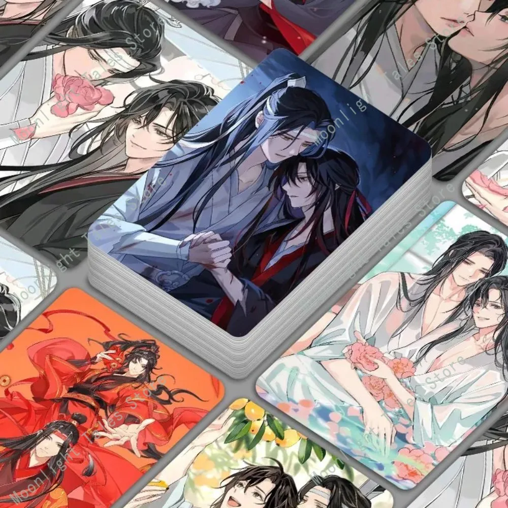 بطاقات أنيمي مو داو زو شي وي ووشيان لان وانغجي سهلة الحمل بطاقة صور قابلة للجمع نسخة الزوجين هدية لمحبي أنيمي