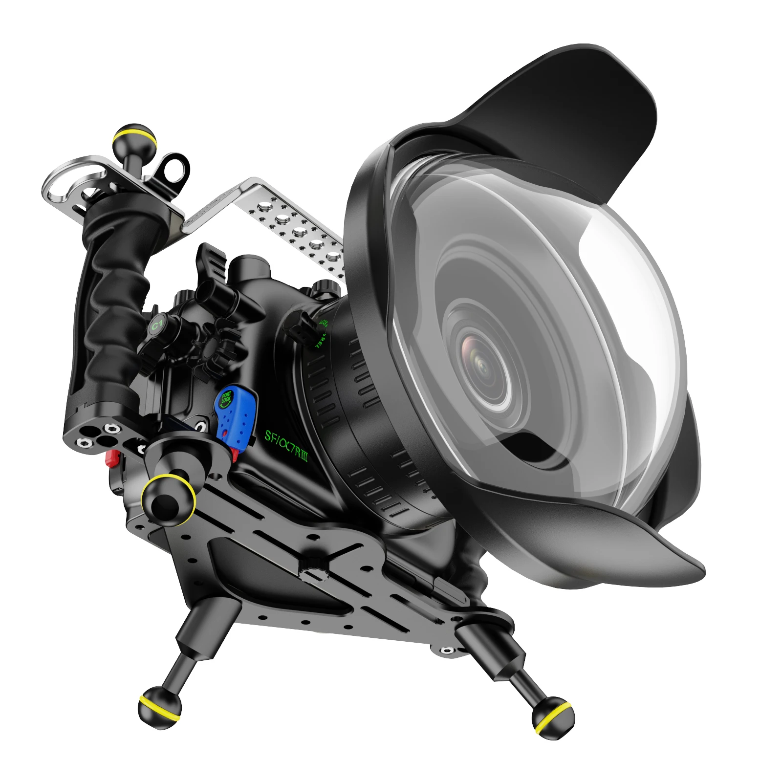 Seafrogs อลูมิเนียมกันน้ําสําหรับกล้อง Sony R III Professional Scuba Diving 100 m/328FT กล้องป้องกัน