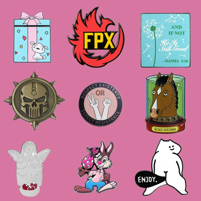 Humorous Animated Cartoon Brooch Metallic Texture Craftsmanship Exquisite Enamel Pin Applied To Clothing Backpack Decorate Badge