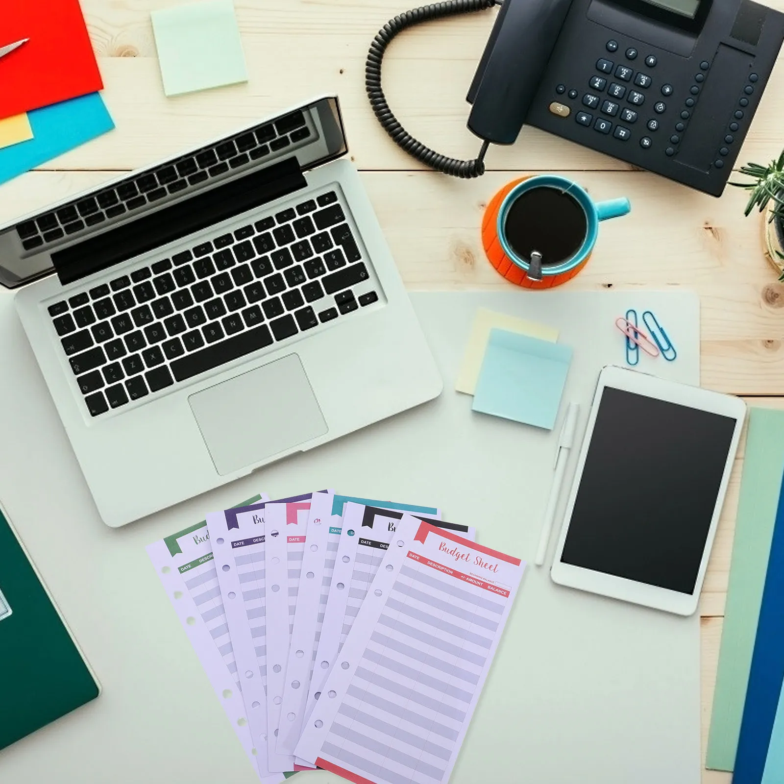 

12Pcs Budget Cards Premium Paper Personal Finance Tracker for Wallet Money Organizer Card Binder Budget Sheets with Hole