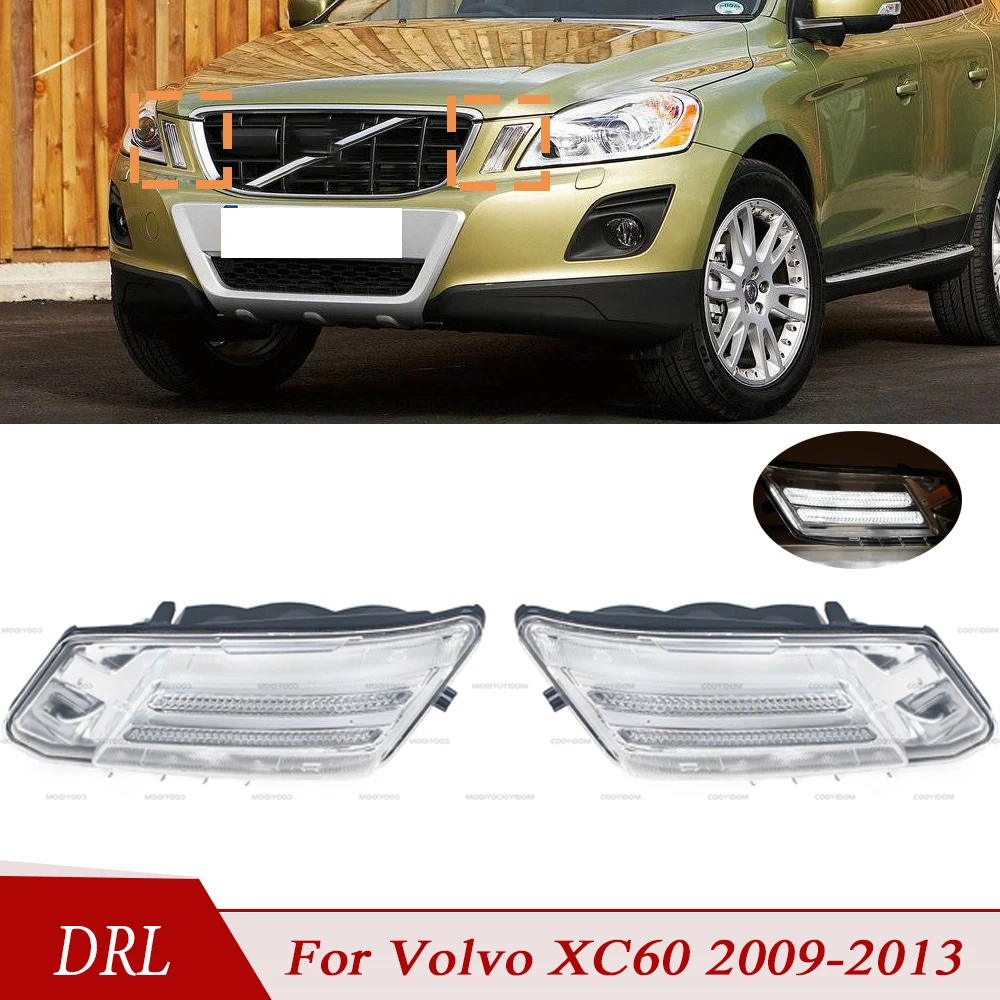 DRL Side Fender Corner Light Daytime Running Lamp Fit For Volvo XC60 2009 2010 2011 2012 2013 For Car 31290873 31290874