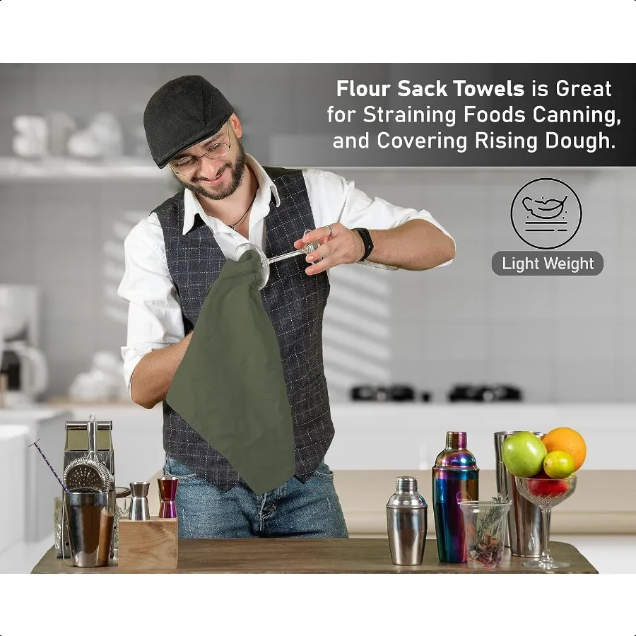 Toalhas de saco de farinha 6 pacotes 28x28 polegadas 100 algodão toalha de chá