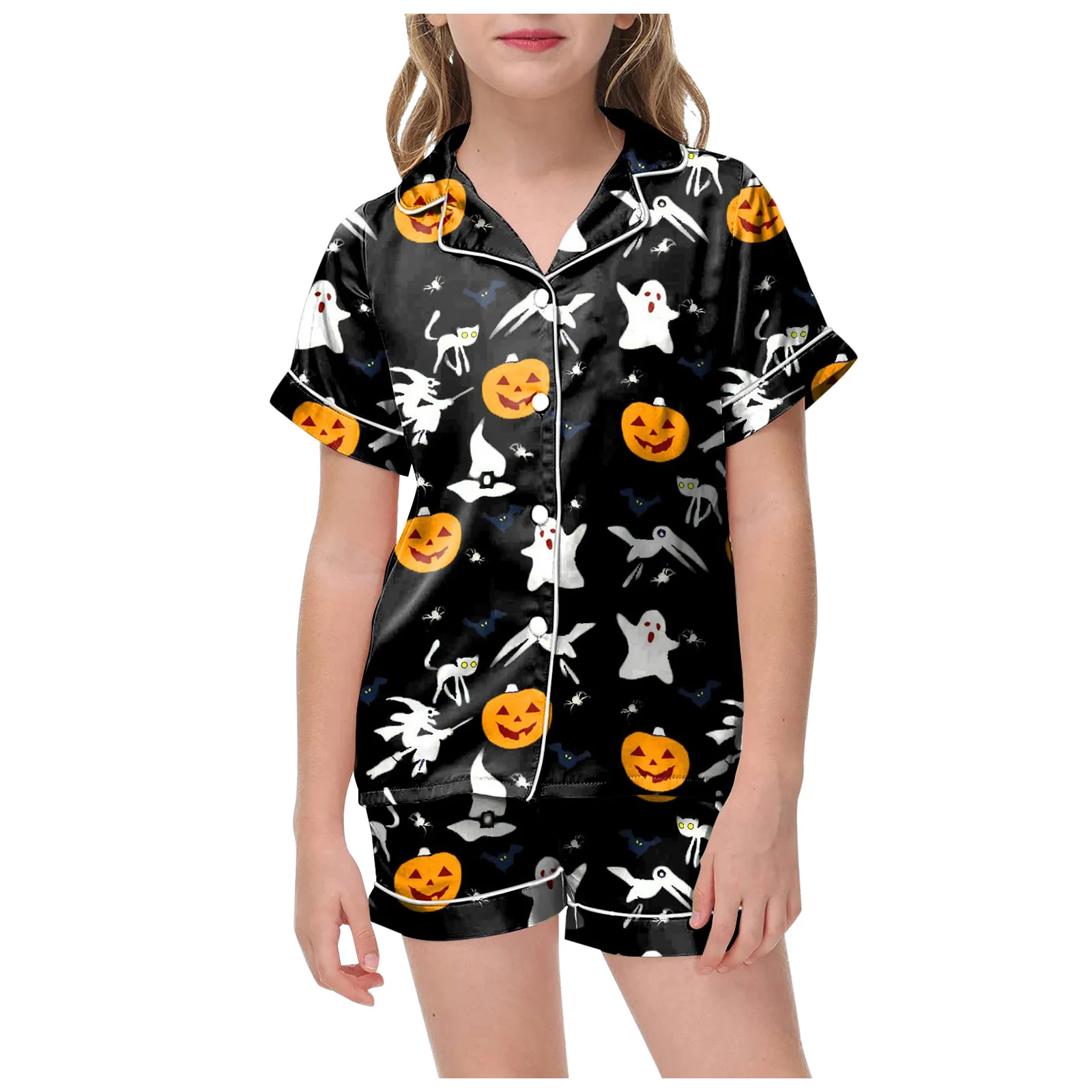 

Baby Sleepers with Zipper Girls Halloween Pajamas Sets Sleeping Pants Cute Print Home Short Sleeve Shorts Girls Size 16 Pajamas
