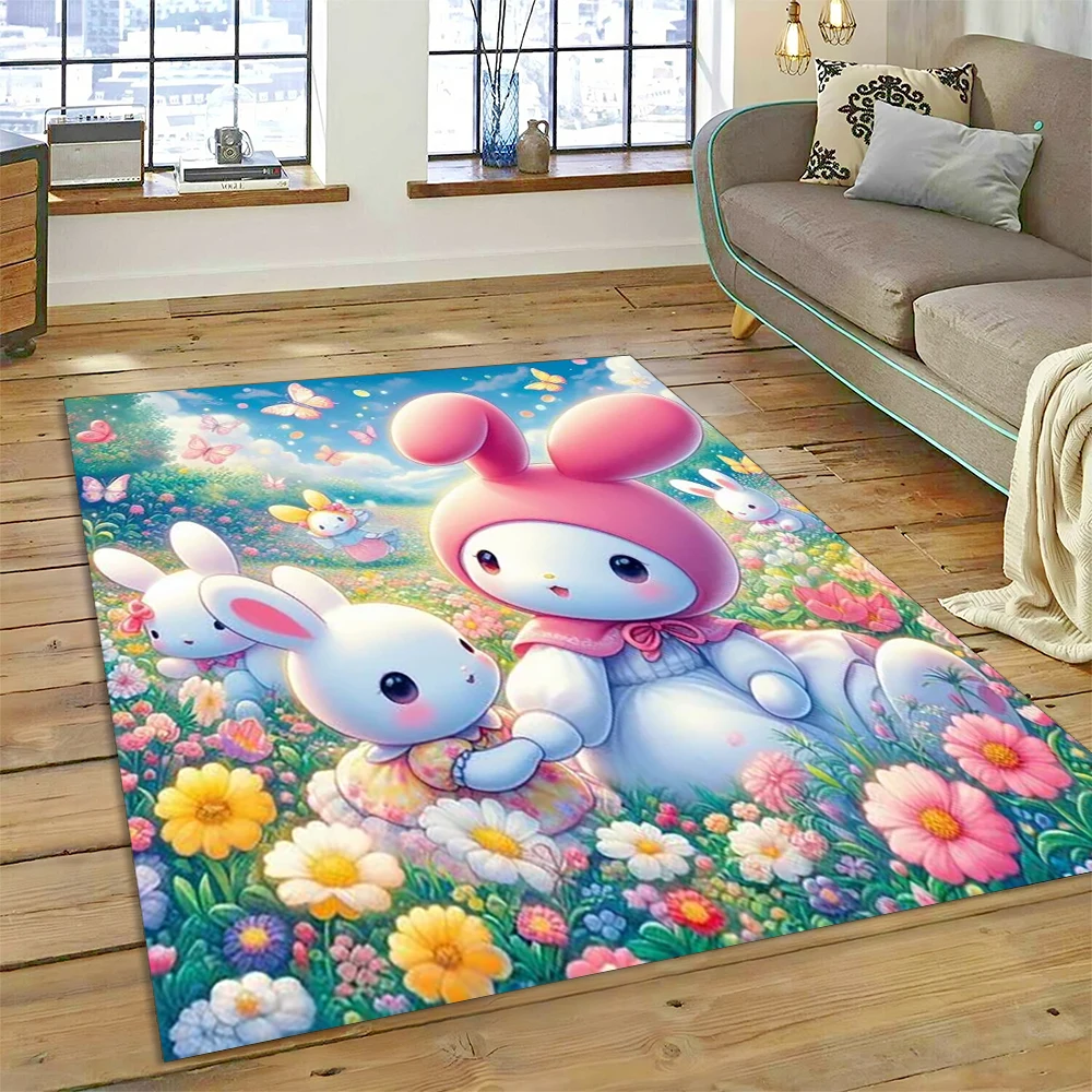 27 Style Cartoon Melody Melo Kawaii Sanrio Carpet Rug for Bedroom Living Room Home Sofa Decoration,kids Large Decor Floor Mat HD